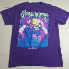 Goosebumps If Looks Could Kill Purple Graphic T Shirt Medium R. L. Stine Vtg 90s