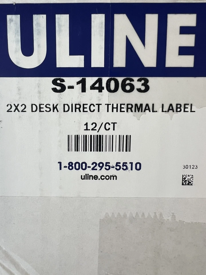 Case of Uline S-14063 Desktop Direct Thermal Printer Labels 2 x 2 White 12 Rolls - Image 4 of 4