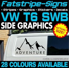 to fit VW T6 SWB ADVENTURE MOUNTAINS GRAPHICS DECALS DAY VAN CAMPER VAN