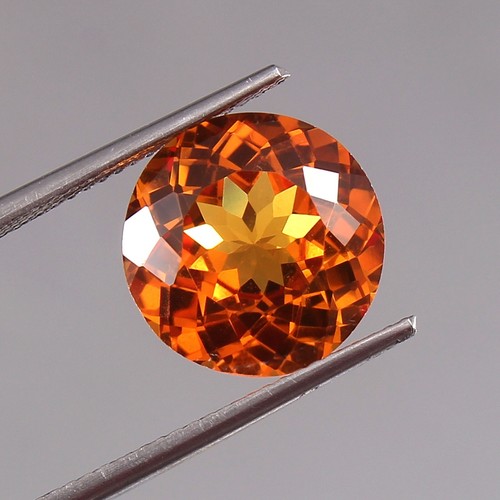 8x8 MM AAA Quality Natural Ceylon Fanta Orange Sapphire Loose Round Gemstone Cut - Picture 6 of 6