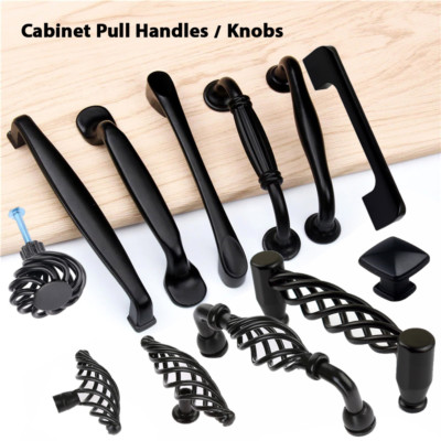 Poignée De Meuble-10pcs Poignée De Porte Noir Bâton Cuisine Armoire Tiroir Chambre Tirer Entraxe 96mm