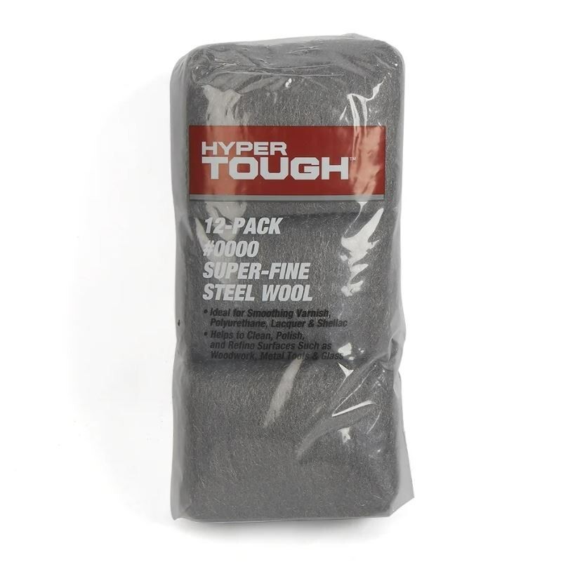 HyperTough Super Fine Steel Wool Cleaning Scrub Pads, 12-Pack