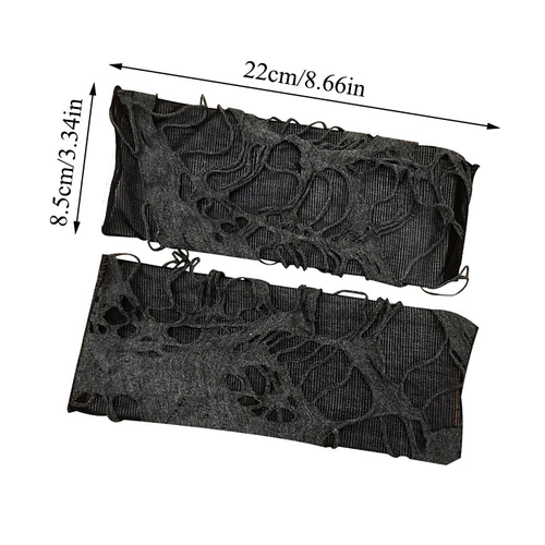 Fingerless Long Gloves Punk Mittens Beggar Style Hollow Out Rock Gothic  - Picture 4 of 8