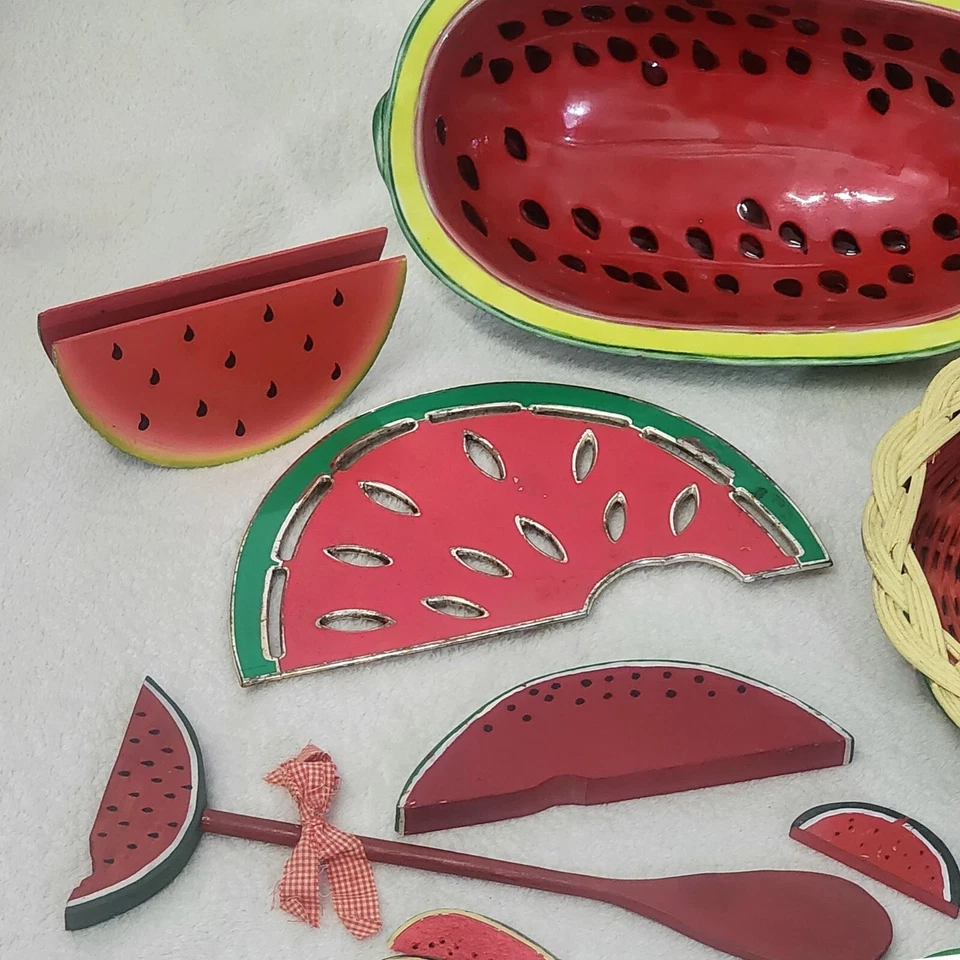 Lote de set de regalo vintage con temática de sandía decoración fiesta de verano cesta frutero Foto 3 de 4