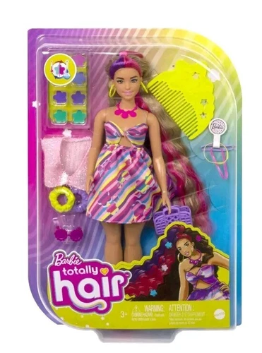 Barbie Totally Hair Fashion Doll with Heart Theme, Extra-Long Hair Accessories