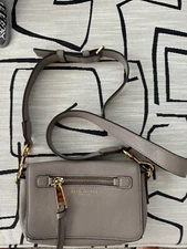 Marc Jacobs Recruit Nomad  Gray-Taupe Pebbled Leather Crossbody Bag-EUC