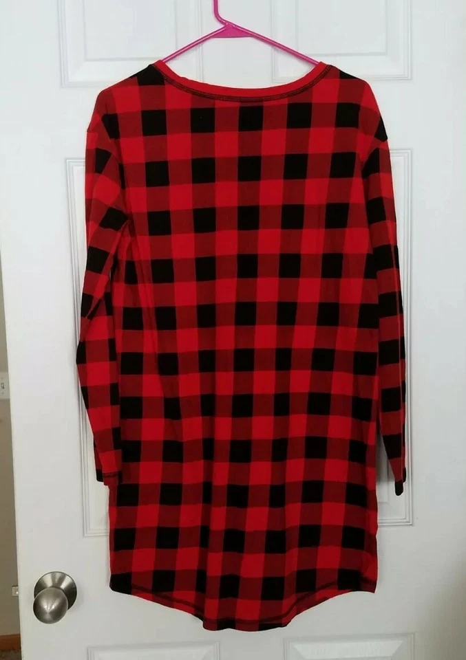 Vestido corto a cuadros rojo/negro Xhilaration ropa para dormir mujer talla S blusa larga top Foto 4 de 4