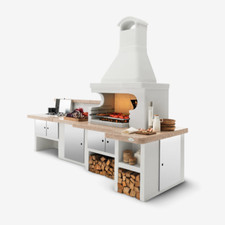 BARBECUE MODELLO TROPEA 4 PIANO GRIGIO GREZZO Palazzetti in giardino