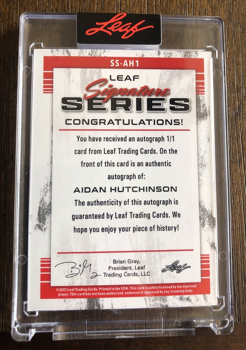 Aidan Hutchinson 1/1 Autographed 2022 Leaf Signature Series Rookie