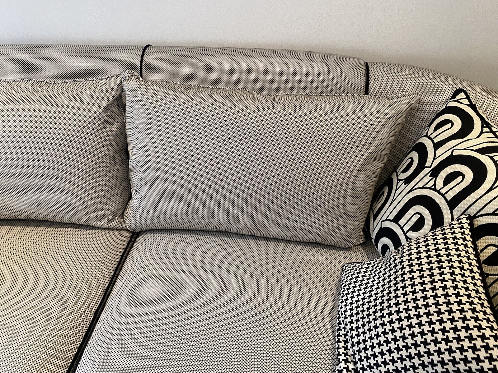 Duresta Antibes sofa Formal Back cushion covers x 2 Cristalle Noir