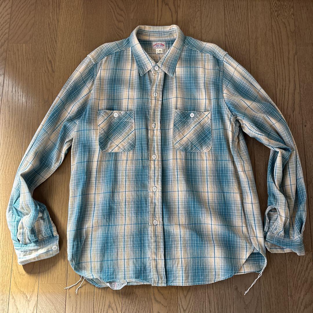 K　　　　　　　　　　　　　　　　　　【Ｖｉｎｔａｇｅ】Joe McCOY JOE McCOY Lot 947 Light Flannel Shirt Check Cotton Size 17