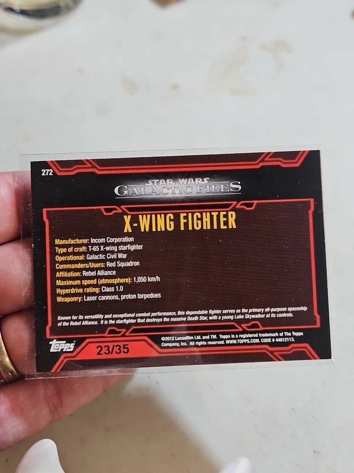 2012 Star Wars Galactic Files Red Foil Parallel Card X Wing Fighter 272 #d 23/35 - Image 2 of 2