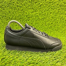 Puma Roma Basic Kids Boys Size 6Y Black Walking Leather Shoes Sneakers