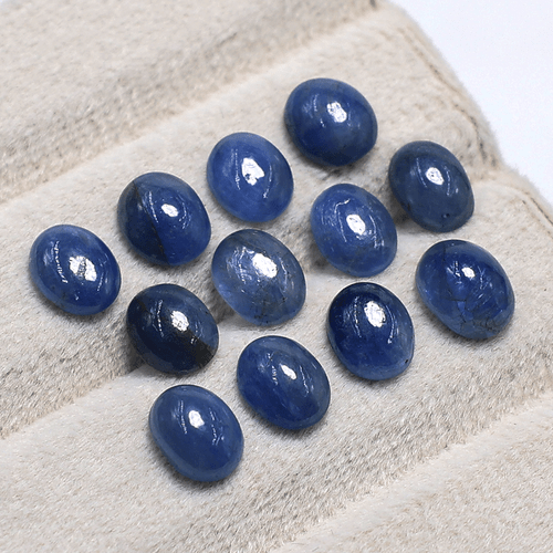 Zafiro azul natural 12 piezas piedras preciosas cabujón ovalado de alta calidad 7,6-8 mm sin tratar - Imagen 9 de 14