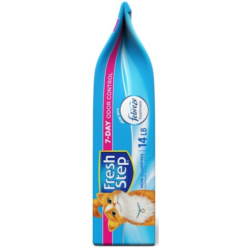 Basura para gatos sin aglomeración Febreze control de olores frescos 14 lb guijarros de arcilla natural EE. UU. - Imagen 7 de 9