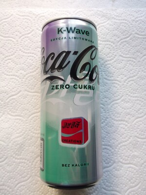 COCA COLA K-WAVE from POLAND 2024 empty slim can 250ml top opened