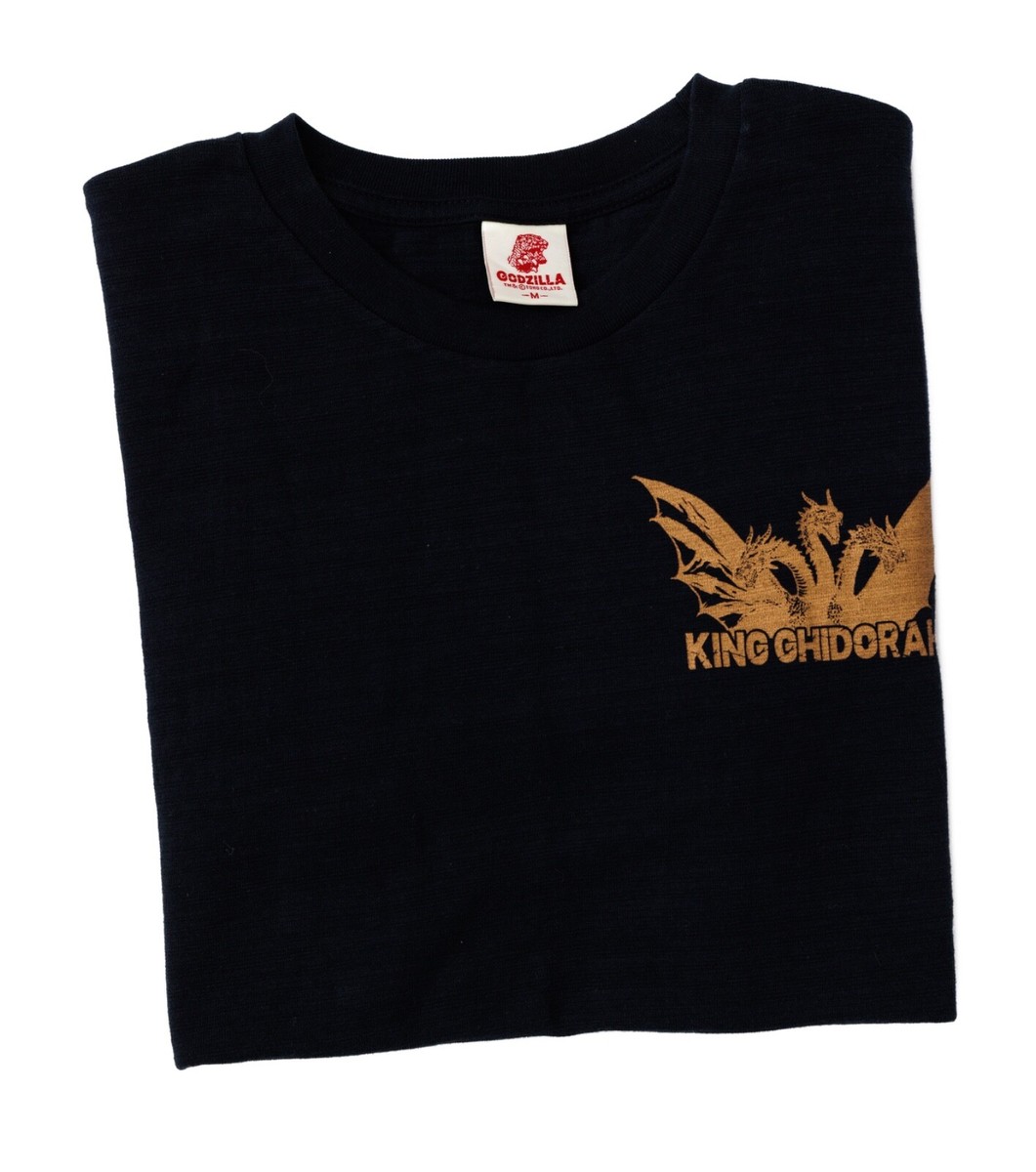 Toho Godzilla King Ghidorah M Black Tshirt Monster Ukiyoe