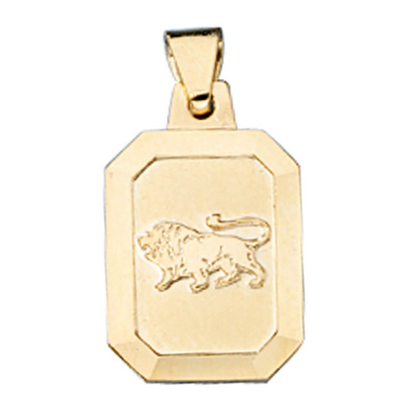 Sternzeichen LöWe - GoldanhäNger AnhäNger, 333 Gold, Halsschmuck, Unisex-image