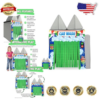 Interactive Car Wash Play Panel for Kids - Fits All Couch Sizes with Fun Theme