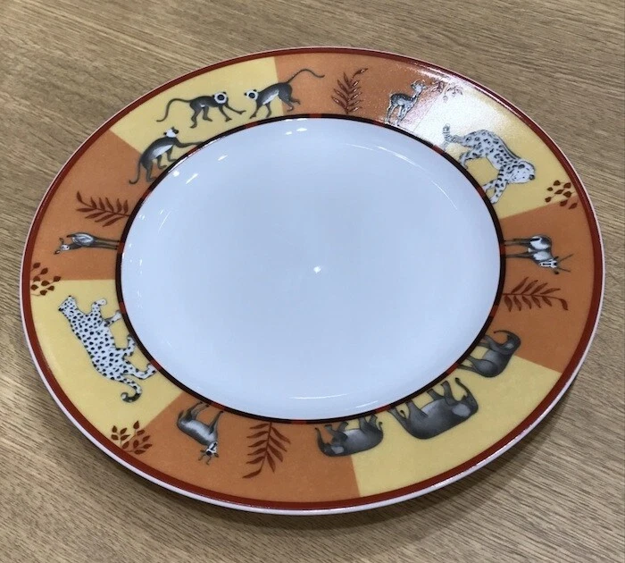 Hermes Africa Orange Dessert Plate Dish Tableware Animal Dinner