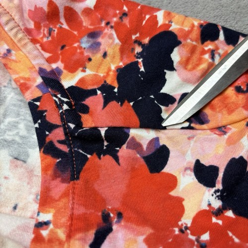 Talbots Top Tee Women Size 3X Multicolor Red Floral Blouse T-Shirt 100% Cotton - Picture 11 of 12