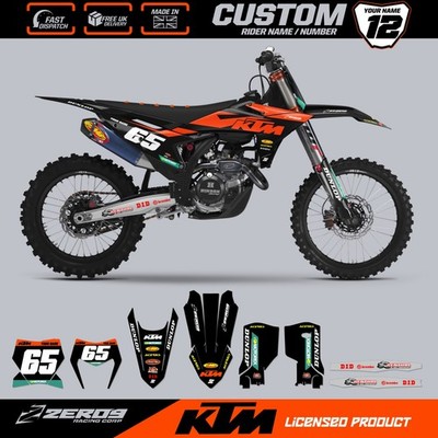 KTM MOTOCROSS GRAFIK, CUSTOM MX GRAFIK KIT, SX SXF EXC EXCF BLITZ BLK/ORG