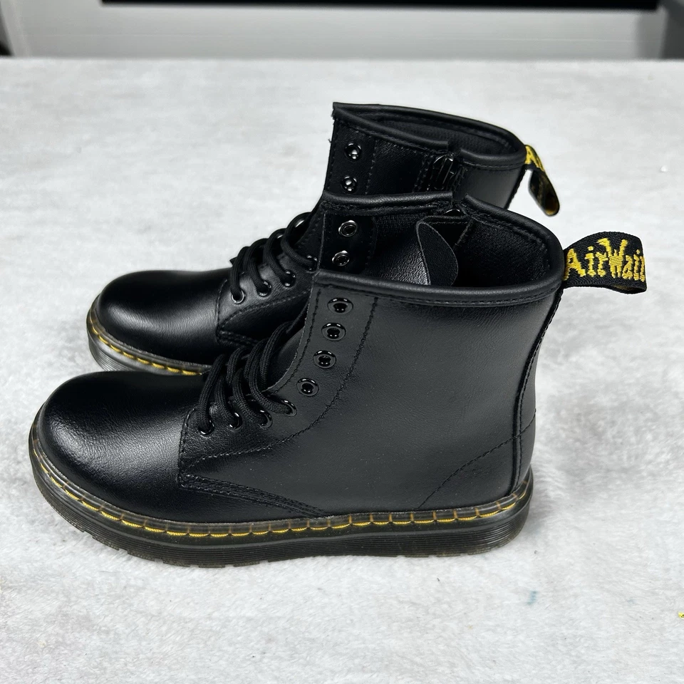 Botas Doc Martin Zavala Junior Juveniles Talla 2 Cuero Negro Con Cordones y Cremallera Nuevas Foto 3 de 4