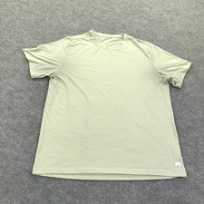 Vuori Shirt Mens Large Beige Short Sleeve Performance Athletic Tee Top Gym