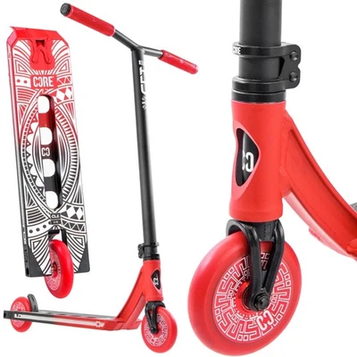 CORE ACTION SPORTS CORE CL1 Stunt-Scooter leicht Kinder Trick Tret Roller Park H=86cm Schwarz/Rot