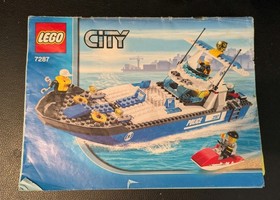 Lego 7287 + 4642 City Police Boat + Harbour Fishing Boat Complete + Instructions