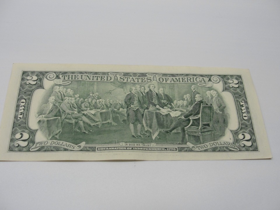 2003 TWO DOLLAR NOTE WITH UNIQUE SERIAL NUMBER (ONLY THREE DIGITS USED ...