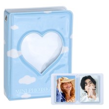 3" Mini Photocard Binder Love Heart Hollow Photocard Blue