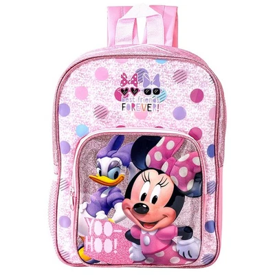 TDL Minnie School Backpack Girls Bag Front Zip Pocket Mesh Side Children Nursery