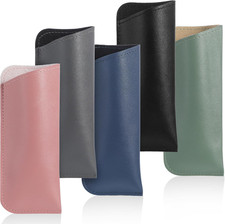 5 Pack Soft Glasses Cases Leather Eyeglass Cases Travel
