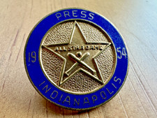 1954 INDIANAPOLIS ALL STAR GAME VINTAGE PRESS PIN FROM G. GRALL CO