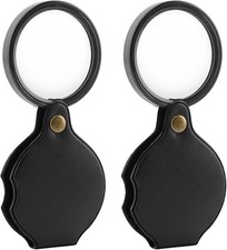 20X Pocket Magnifier, 2Pcs Mini Folding Magnifying Glass for Reading and Inspect