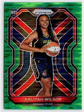 2021 Panini Prizm WNBA #99 Aaliyah Wilson Prizms Green Pulsar #/25