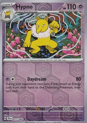 Hypno 017/064 Uncommon Shrouded Fable Pokemon Reverse Holo Near Mint
