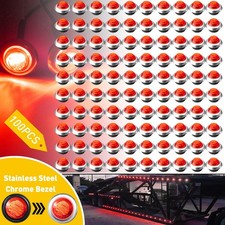 34 Round Led Side Marker Light With Stailness Base For Truck Trailer 20-100pcs