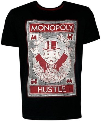 Difuzed - T-Shirt Herren - Monopoly »Hustle« (schwarz) Shirt Tshirt Männer