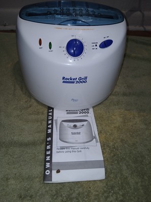 Used Crown Chef Rocket Grill 2000 Home Grill Plug in Quick Easy Cooker CCRG100