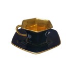 Mokkatasse Espressotasse Rosenthal Selb fünfeckig, Sammlerstück, Kobaltblau Gold