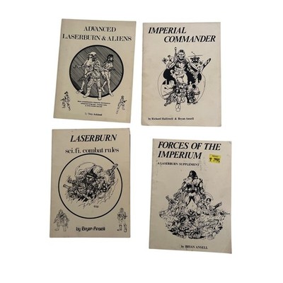 Laserburn Sci Fi Wargame Buch Lot Bryan Ansell Tabletop Spiele 1980 Laserburn Set