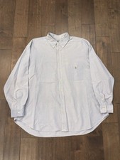 Ralph Lauren Men's Shirt Size 2XB Button Down Blue Oxford Flesh Pony Long Sleeve