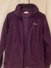 Columbia Women's Purple Fleece Full Zip Mid-Length Lightweight Jacket Size M