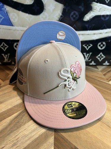 New Era Burdeens JFG Chicago White Sox Fitted Rose Pink UV Chrome 7 3/8 Sold Out - Picture 4 of 11