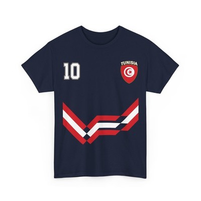 Tunisia Soccer Shirt, Tunisian Flag Tunisia Number 10 Soccer Jersey Style Shirt
