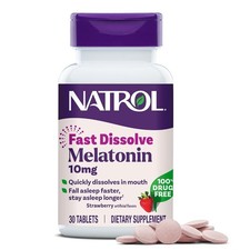 Natrol 10mg Melatonin Fast Dissolve Tablets Strawberry Sleep Aid Supplement 30