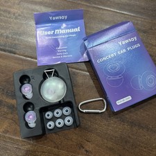 2-Pack High Fidelity Reusable Silicone Ear Plugs 18-25dB for Concerts Purple