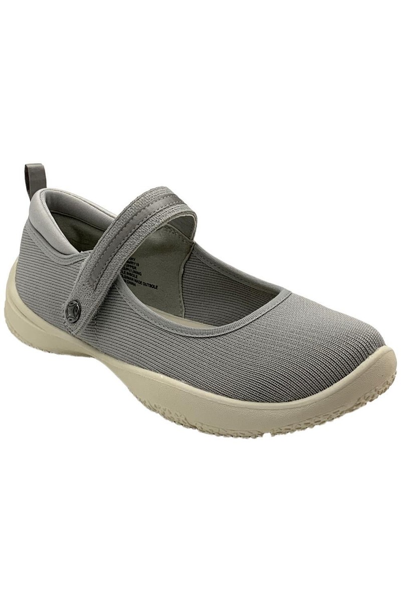 JBU women's Merry Knit Mary Jane Slip Ons Light gray